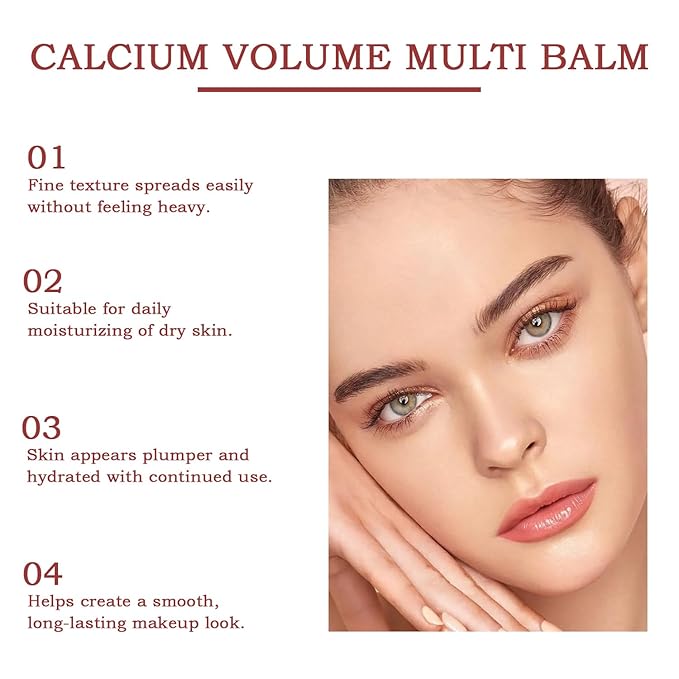 Calcium Volume Multi Balm, Wrinkle Core Stick, Collagen Moisturing Stick, Hydrating, Almond & Vitamin E for Lip Balm Eye Cream Neck. 3pcs