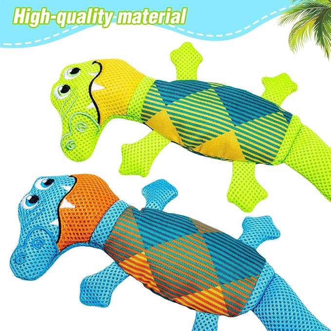 EXPAWLORER Floating Dog Toys Squeaky Toys - 2 Pack Dog Water Toys for Pool Fetch, Durable Oxford Fabric Pet Chew Toy Summer Outdoor Interactive Play, for Small Medium Breeds