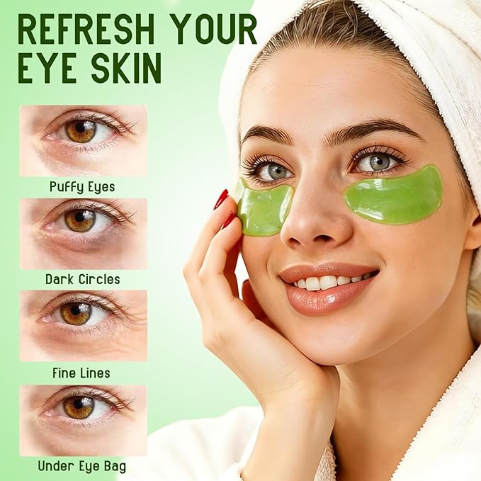 60 Pcs Avocado Eye Mask, Under Eye Patches for Dark Circles & Puffiness - Moisturizing Nourishing Eye Treatment, Improves Dryness/Fine Lines/Wrinkles, Perfect for Daily Care & Ideal Gift for Women