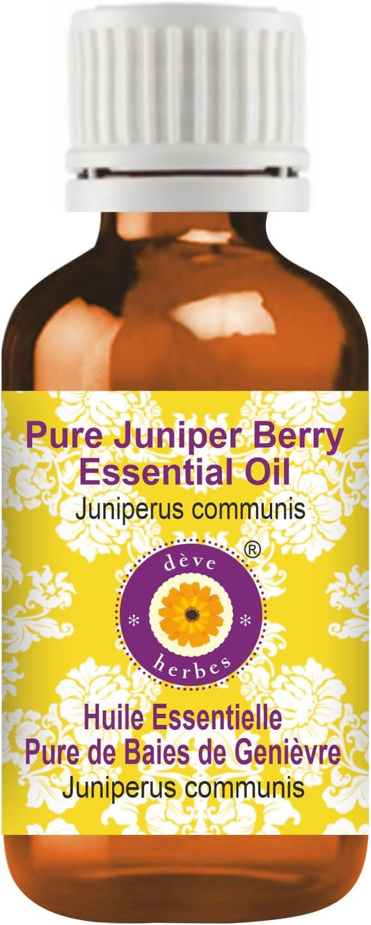 dève herbes Pure Juniper Berry Essential Oil (Juniperus communis) Steam Distilled 100ml (3.38 oz)