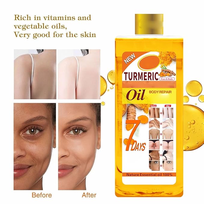 1000ml Turmeric Oil for Skin Brightening - Organic Turmeric Oil for Face - Soft 7 Body Oil, Moisturizing