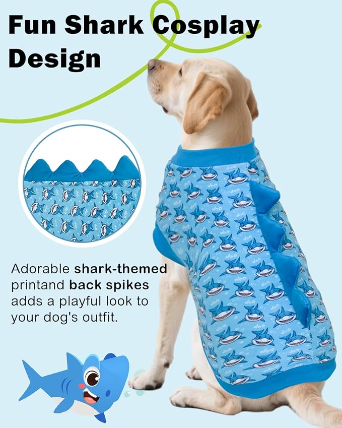CuteBone Dinosaur Costume Dog Shirt, Stretchy Velvet T-Shirt Clothes for Medium Dogs, Soft & Breathable Pet Tee Outfit Frenchie Apparel for Daily Wear, Cozy Pullover Design Puppy Fashion COSBX04XXL