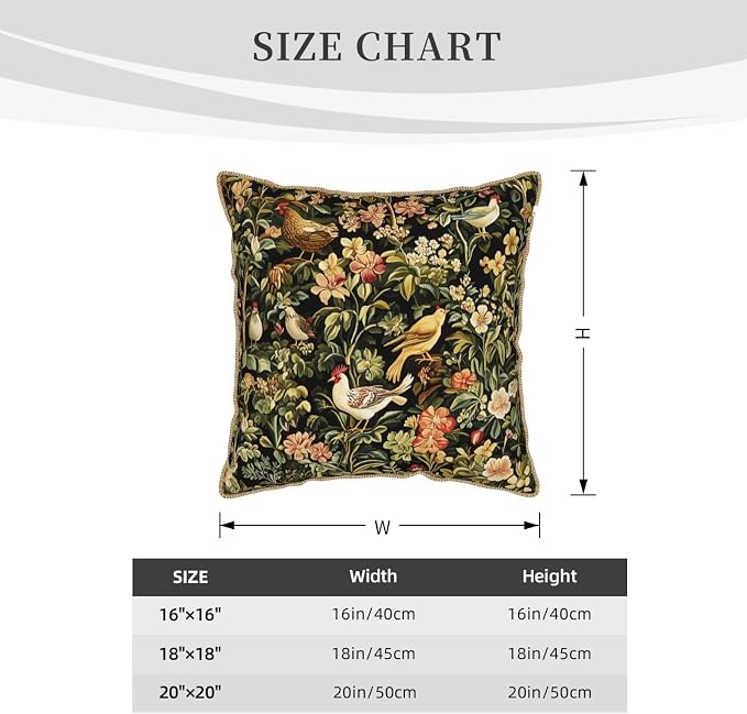 Vintage Birds Floral Velvet Pillow Cover 18x18 Inch Green Leaf Red Flowers Throw Pillows for Couch Farmhouse Cushion Covers Chicken Pillowcase Black Chinoiserie Pillow Case for Sofa Bed Outdoor Decor