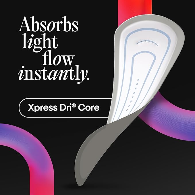 Kotex Absorbent Wrapped Liners, Light Absorbency, Extra Coverage, 34 Count (Packaging May Vary)