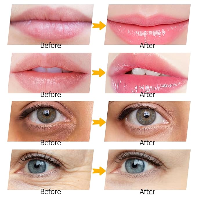 Jakuva 30 Pairs Lip Masks & Eye Masks,Gold Under Eye Patches for Puffy, Moisturizing Lip & Eye Skin, Anti-Aging, Reducing Fine Lines,Nourishing for Face Care