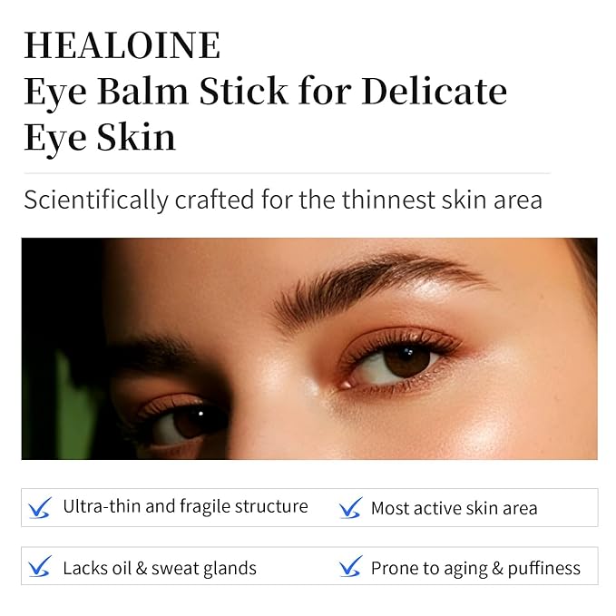 Eye Cream Stick for Dark Circles & Wrinkles – Korean Under Eye Balm Treatment with Avocado & Almond Oil, Firming & Hydrating, Puffiness & Fine Line Care, Travel-Friendly