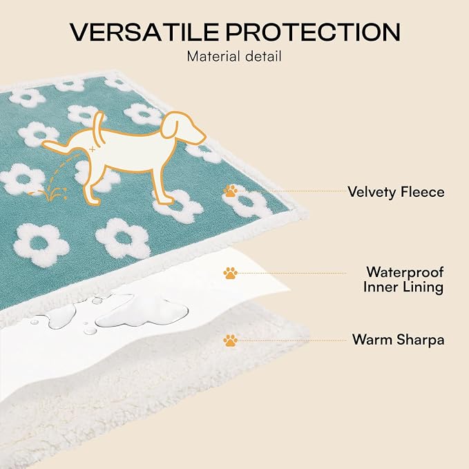 Luciphia Waterproof Dog Blanket for Small Dogs Cats Soft Reversible Fleece | Puppy Pet Blanket, Indoor Cats, Washable Cute Cozy Throw, Bed Cover, Couch Furniture Protector Gift (40" x 28", Blue)