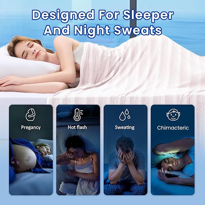 Cooling Blanket Queen Size- 90"x90" Summer Cooling Throw Blanket for Hot Sleepers Arc-Chill Q-Max >0.45 Cool Fiber, Keeps Cool for Night Sweats, Soft Lightweight Sofa Blankets for Kid Adults