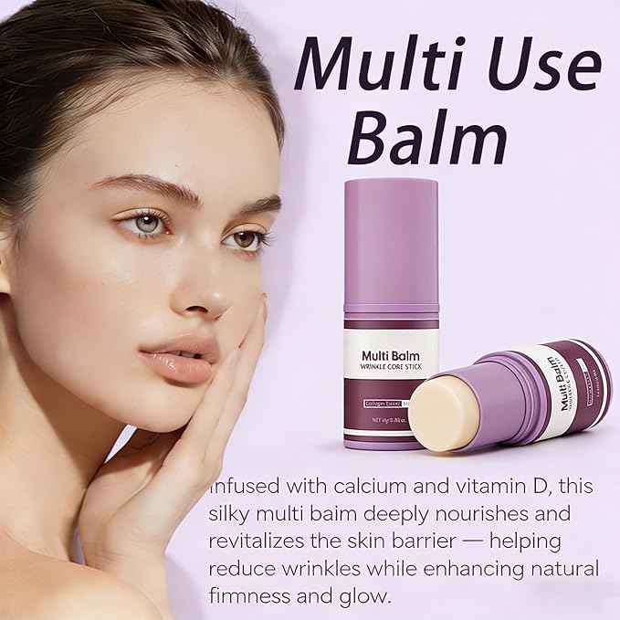 3Pcs Multi Balm Stick,Under Eye & Face Balm Hydrating Make Up Base With Collagen & Natural Oils,Enriched Formula to Support Skin Firmness,Skin Care All In One,Vegan & Cruelty-Free