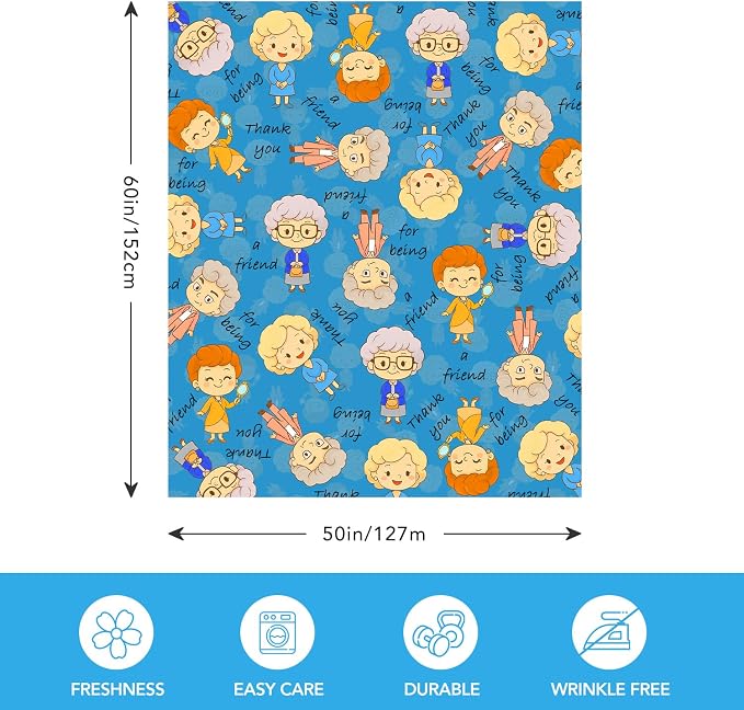 Golden Girls Blanket Gifts 50x60 Inches Cozy and Soft Flannel Throw Blanket Lightweight Golden Girls Merchandise for Couch Bed Sofa Car, Gifts for Women, Blue