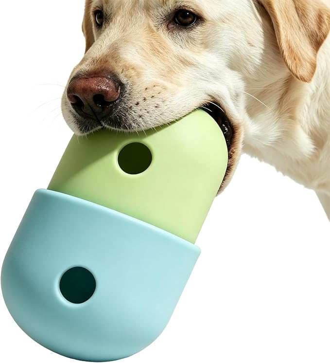 Interactive Dog Treat Dispenser Toy - Slow Feeder Puzzle Chew Toy for Teeth Cleaning, Pet Enrichment Toy for Dogs & Cats, Food-Safe Durable Design, Encourages Natural Foraging Skills
