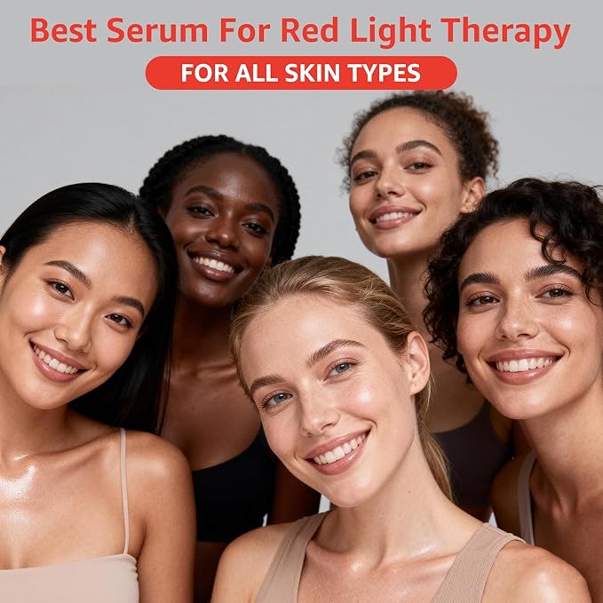 Red Light Therapy Serum, Red Light Therapy Activation Serums Amplify Effects & Reduce Wrinkles with Hydrating, Vitamin E Redlight Serum for Face, Rose Extract Facial Serums for Women, 1.0 FL.OZ