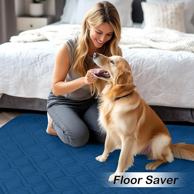 Waterproof Dog Bed Blanket - Soft Pet Blanket & Sofa Cover for Dogs | Reversible Washable Furniture Protector, Couch Covers for Pets (30x70 Inch, Navy Blue/Blue)