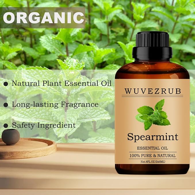 Spearmint Essential Oil 240ML - 100% Pure and Natural for Aromatherapy Diffuser - 8 Fl Oz