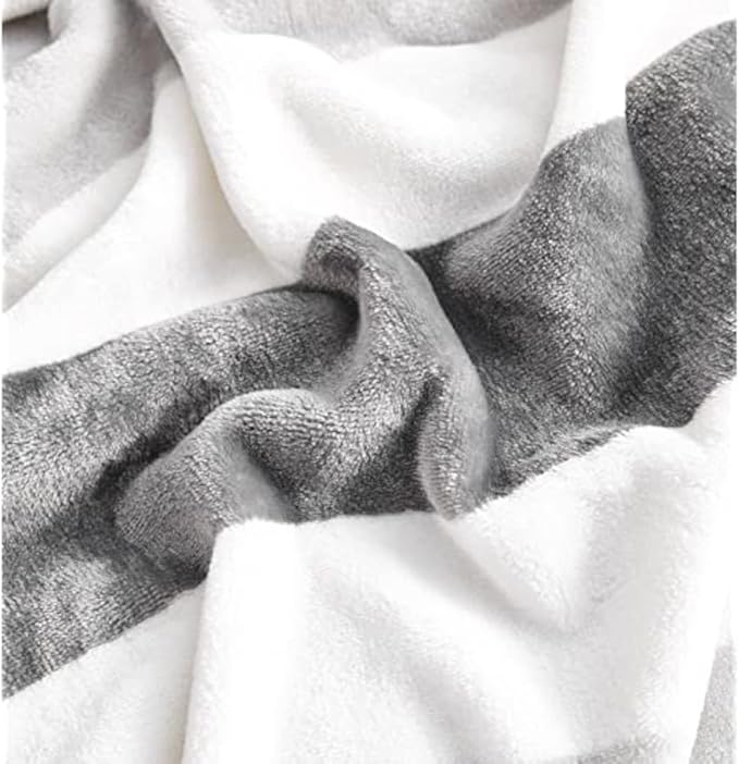 Nautica - Throw Blanket, Super Soft & Cozy Fleece Bedding, Dorm Room Essentials (Awning Stripe Grey, 50" x 60")