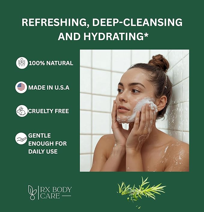 Tea Tree Oil Soap Bar For Face & Body 4.0 oz - Antifungal Antiseptic Cleanser Against Odor, Fungus, Acne, Rash, Ringworm - Infused With Pure Essential Oils For Cleansing & Refreshing