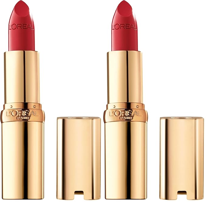 L'Oreal Paris Colour Riche Original Creamy, Hydrating Satin Lipstick with Argan Oil and Vitamin E, le rouge paris, 1 Count (Pack of 2)