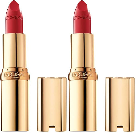 L'Oreal Paris Colour Riche Original Creamy, Hydrating Satin Lipstick with Argan Oil and Vitamin E, le rouge paris, 1 Count (Pack of 2)