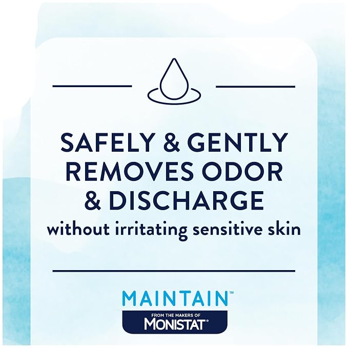 Monistat Maintain Boric Acid Feminine Wipes, Fragrance-Free, Non-Irritating and pH-Balanced Wipes for Women, Individually Wrapped Feminine Care, 12 Count, Pack of 3