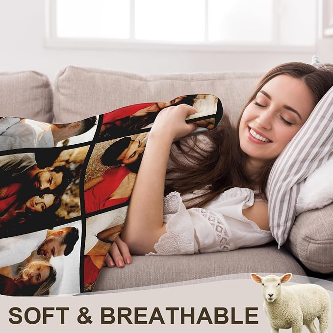 Yofair Ships Next Day, Custom Blanket with Picture Wedding Anniversary Valentines Day Gifts for Him Her Personalized Photo Blankets I Love You Couple Gift for Women Boyfriend Girlfriend Wife Husband