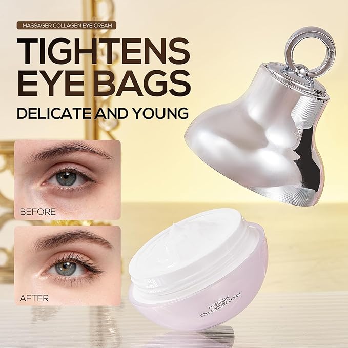 Massage Eye Cream for Dark Circles and Wrinkles, Massaging the Eyes to Promote Rapid Absorption, Firm and Smooth of Fine Lines, Moisturizing, Tired Eye Refreshment