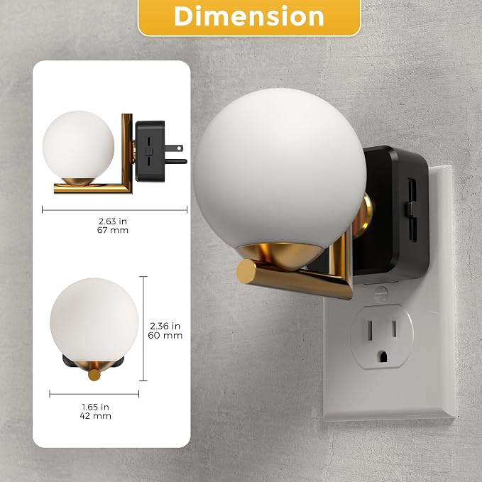 L LOHAS LED Night Lights Plug Into Wall, Dusk to Dawn Sensor | Soft White 3000K Nightlight, 0-100LM Adjustable Brightness, Plug in Night Light for Bathroom, Hallway, Bedroom, Stairway