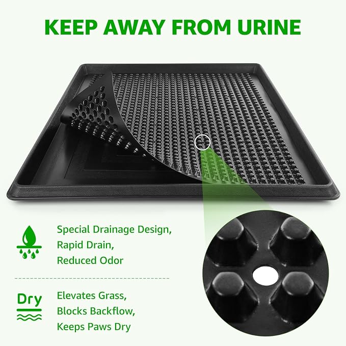 Portable Dog Grass Pad with Tray 20"x30", for Indoor Outdoor Potty Training | Dog Litter Box, Easy to Clean, Pet Loo, Artificial Grass Patch, Washable Pee Pad, Ideal for Patio Balcony Apartment