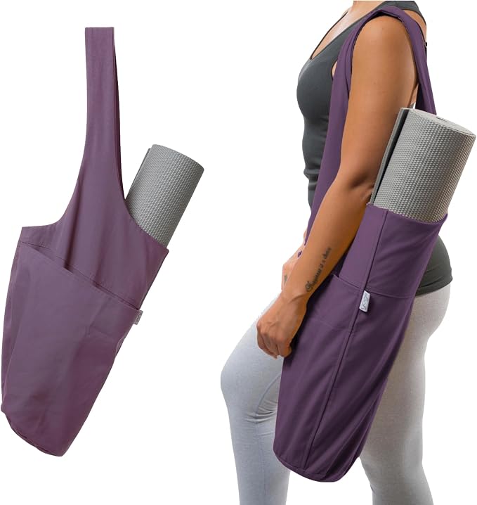 Yogiii Yoga Mat Bag | The ORIGINAL YogiiiTote | Yoga Mat Carrier Tote Sling w/Large Side Pocket & Zipper Pocket | Fits Most Size Mats