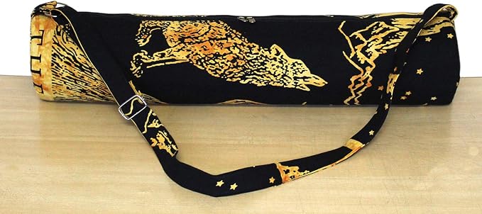 INDIAN CRAFT CASTLE ICC Yoga Mat Bag Carrier Full-Zip Exercise Yoga Mat Carry Bag for Women Men with Multi-Functional Storage Pockets and Adjustable Shoulder Strap 26X6 Inches