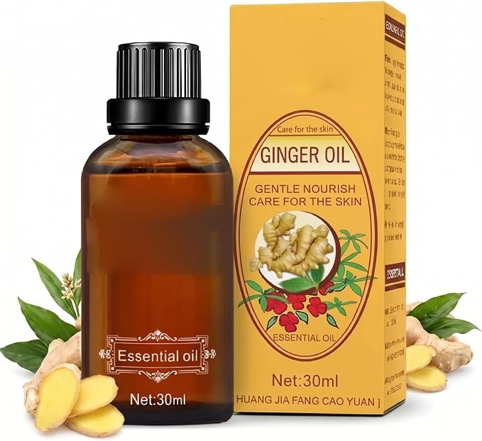 Ginger Massage Oil, Natural Body Oil for Skin, for Relaxing Muscles Massage for Massage Body for Skin Moisturizing for Men and Women, with Ginger & Grapefruit, 3.72 Fl Oz