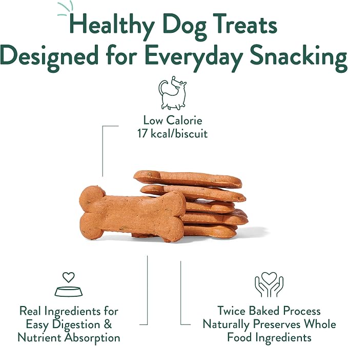 Portland Pet Food Apple Mint Dog Treats - Natural, Grain-Free Biscuits, 5oz | Human-Grade, Limited Ingredient, Natural Low Calorie Training Treats for Small & Large Dogs, Puppy to Senior, Made in USA