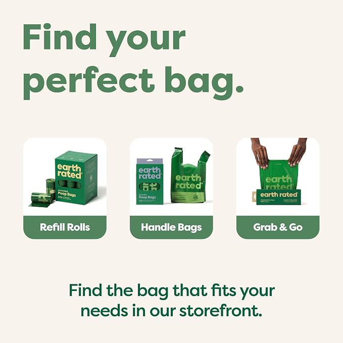 Earth Rated Dog Poop Bags on Refill Rolls, 600 Bags, Unscented | Guaranteed Leak Proof and Extra Thick Waste Bag Refill Rolls