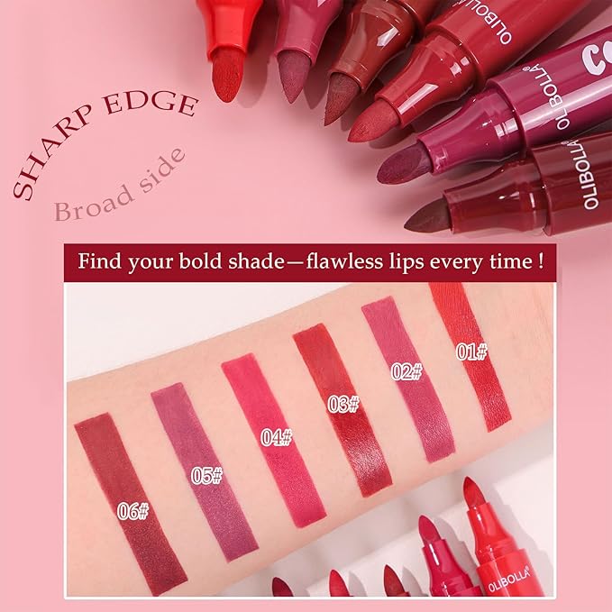 Matte Lip Stain Pen - Transfer Proof & Waterproof Lip Liner, Velvety Smooth, Highly Pigmented Full Coverage, All Day Wear (0.12 fl.oz)