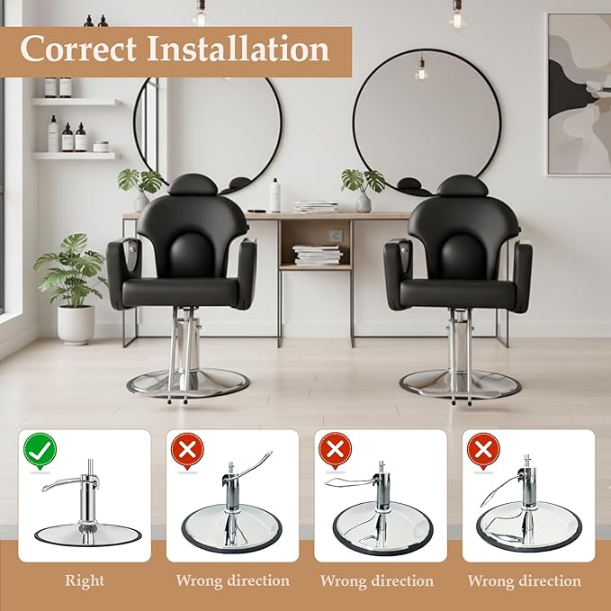Black Salon Chair for Hair Stylist, Professional Barber Chairs Barbershop Hair Stylist Chair w/Heavy Duty Hydraulic Pump, 360° Braiding Styling Hairdresser Chairs for Spa Home Euipment, Sliver Black