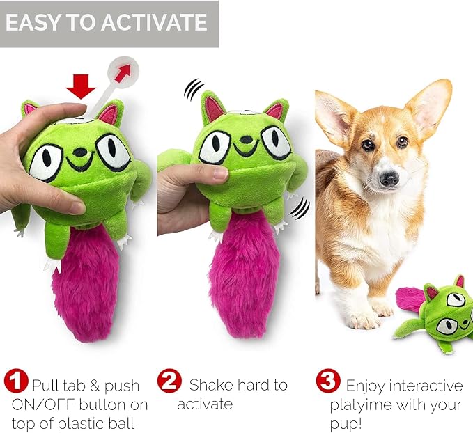 Hyper Pet Doggie Pal Monster Interactive Plush Dog Toy, Wiggles and Barks | Vibrating durable design busts boredom with mental stimulation for every size, keeps curious pups engaged and entertained