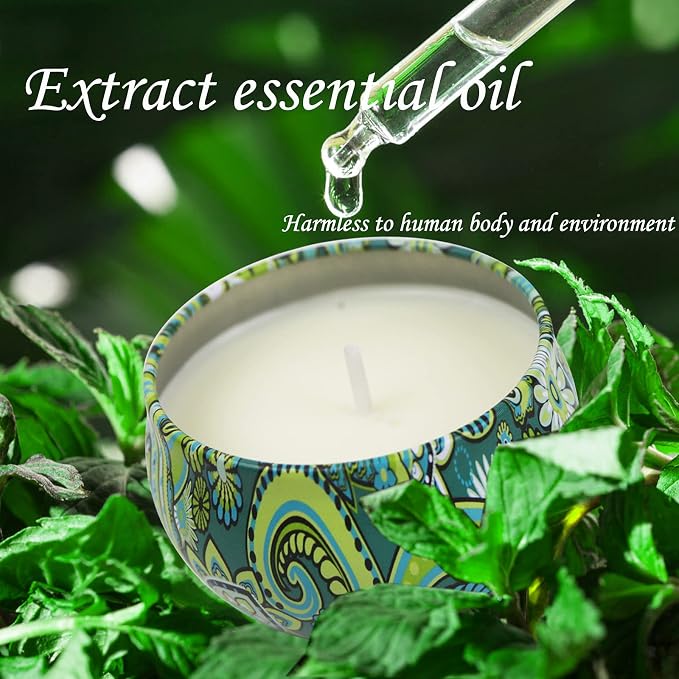Aromatherapy Candles for Home Scented, 2 Pack 2.5 oz Natural Fresh Rosemary and Vanilla Scented Candles Gifts for Women, Portable Small Candles Gifts for Mother's Day, Birthday, Christmas