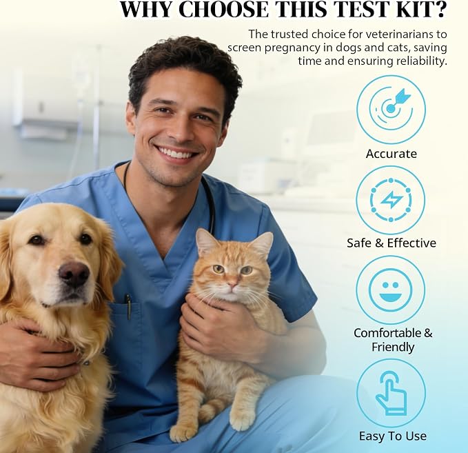 1-Pack Dog & Cat Pregnancy Test Kit – Accurate Blood Test for Early Reproductive Detection, Fast Home Results, Safe Health Monitoring for Pets & Vet Use