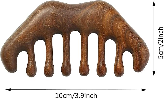 OULIGET Massage Wooden Comb,Wood Wide Tooth Hair Comb, Scraping Scalp Massage,Handheld No Static Head Tool for Scalp Massage, Detangling, and Daily Care,1 Pieces.