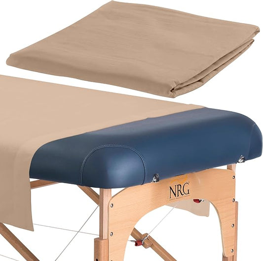 NRG Deluxe Flannel Flat Massage Sheet for Massage & Spa Table linens (Natural)