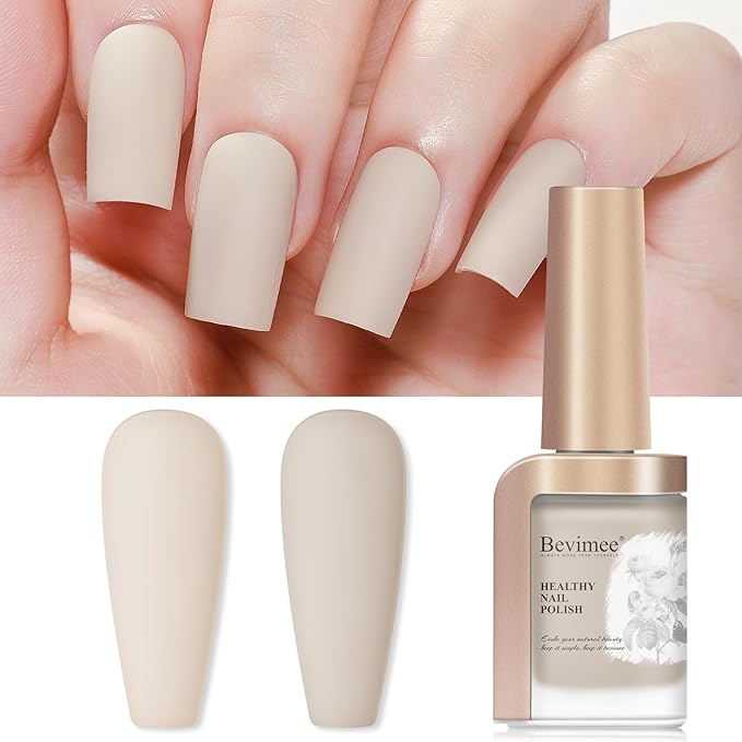 Matte Nude Nail Polish, Quick Dry Nail Lacquer Non Gel Matte Finish Effect, Long Lasting & Fast Drying Nail Pigment Velvet Nail Polish for Nail Art