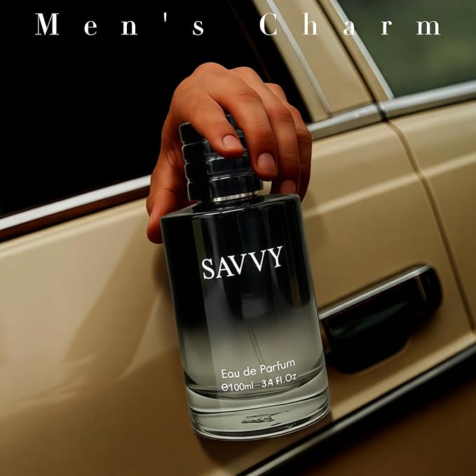 AFLUXE Savvy Long-Lasting Cologne for Men | Bergamot,Lavender,Nutmeg & Papua Vanilla Scent | Eau de Toilette 100ml Spray | Day to Night Fragrance