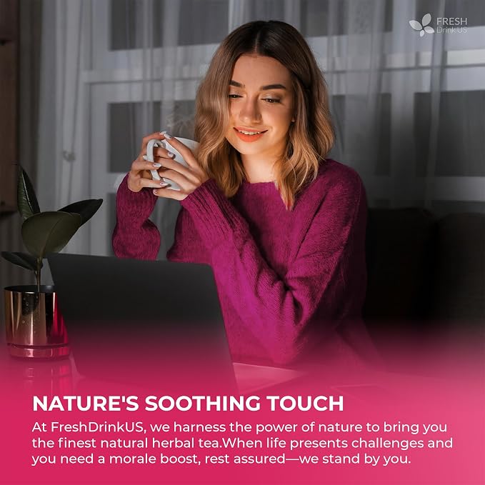 FreshDrinkUS, MenopauseSlim 40 Tea Bags – Herbal Blend with Rooibos, Dandelion Root, Matcha, Licorice, Cardamom & Black Cohosh – Smooth, Earthy Flavor – Premium Quality, Naturally Caffeine-Free Tea