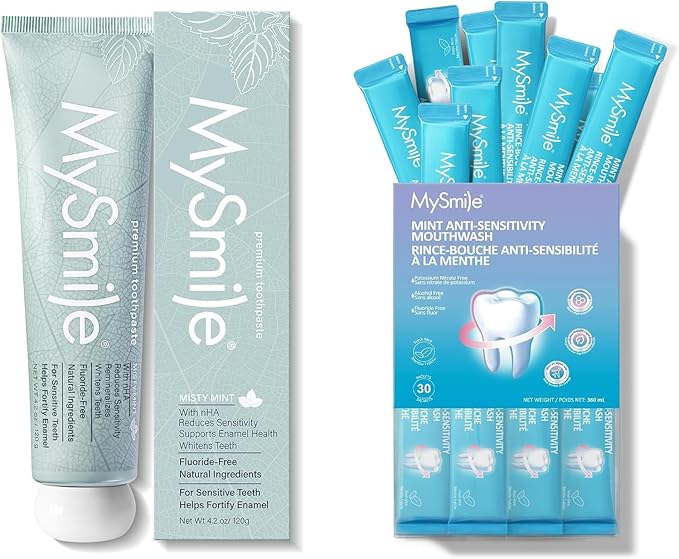 MySmile Nano Hydrxyapatite Toothpaste Fluoride Free with MySmile nHA Mouthwash