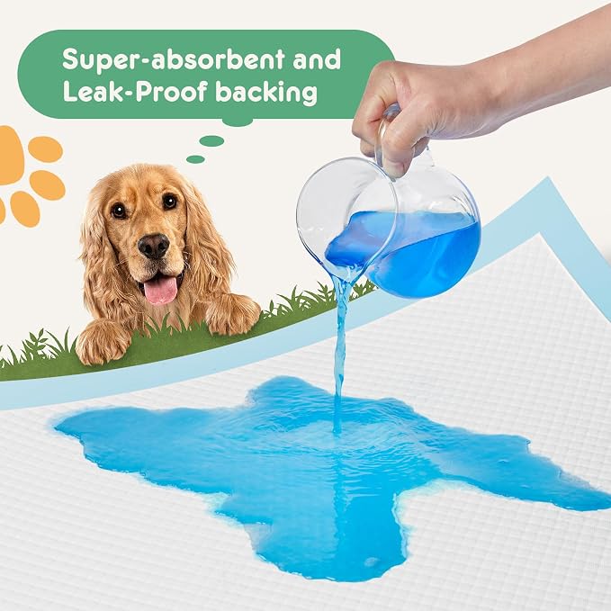 DUMOS 100 Count Puppy Pads for Dog, Disposable Dog Potty Pee Training Pads | 6-Layer Super Absorbency, Disposable Pet Leakproof Quick Drying, 22"×22"× Regular Size