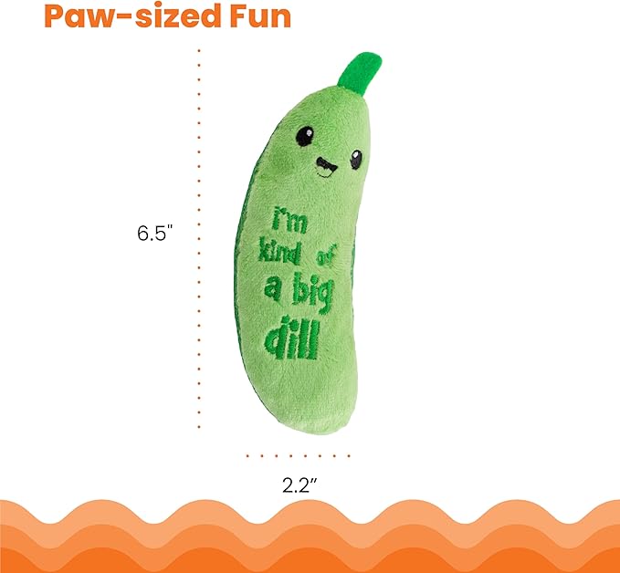 Catstages Crunchy Pickle Kicker Chew Cat Toy, Catnip & Dental Mesh, 6.5"