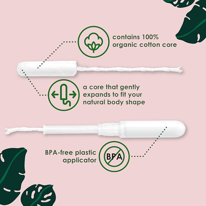 L. Cotton Tampons Regular/Super Absorbency Multipack, Free from Chlorine Bleaching, Pesticides, Fragrances, or Dyes, 42 Count x 2 Packs (84 Count Total)