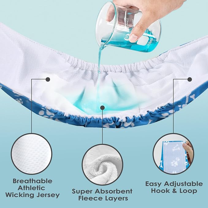 Wegreeco Washable Male Dog Belly Band - Pack of 3 - Washable Male Dog Belly Wrap, Small Doggie Diapers for Doggy Puppy (Bone, X-Small)