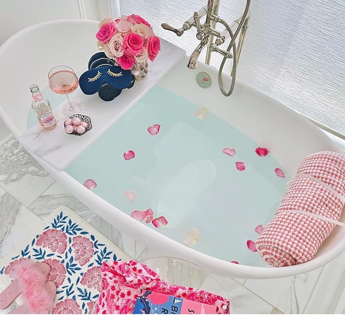 Bath Bean Luxury Body Stopper, Anti-Slip Spa Accessory, Holds Reclined Position in Bath, Bathe Comfortably Hands Free, and Keep Your Hair Dry. Recline, Relax, Stay Put
