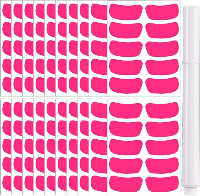200 Pairs Sports Eye Black Stickers for Kids,Eye Strips Sports Eye Stickers Breathable Eye Strips for Baseball Football Softball Lacrosse Fans on Game Day,with 1 White Pencil(Pink)