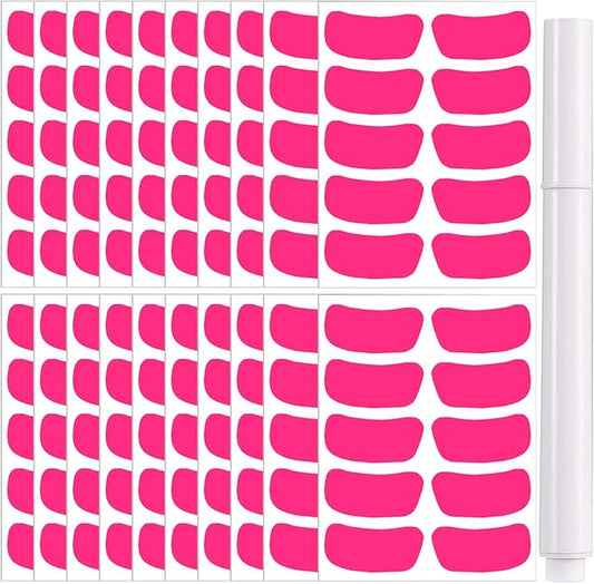 200 Pairs Sports Eye Black Stickers for Kids,Eye Strips Sports Eye Stickers Breathable Eye Strips for Baseball Football Softball Lacrosse Fans on Game Day,with 1 White Pencil(Pink)